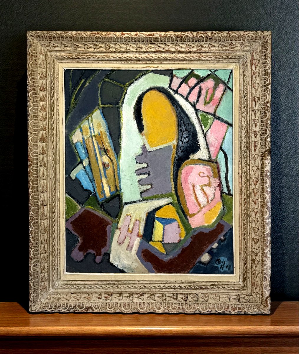 Large Painting / Oil On Canvas By "otto Herbert Hajek (austria) From 1968-photo-8