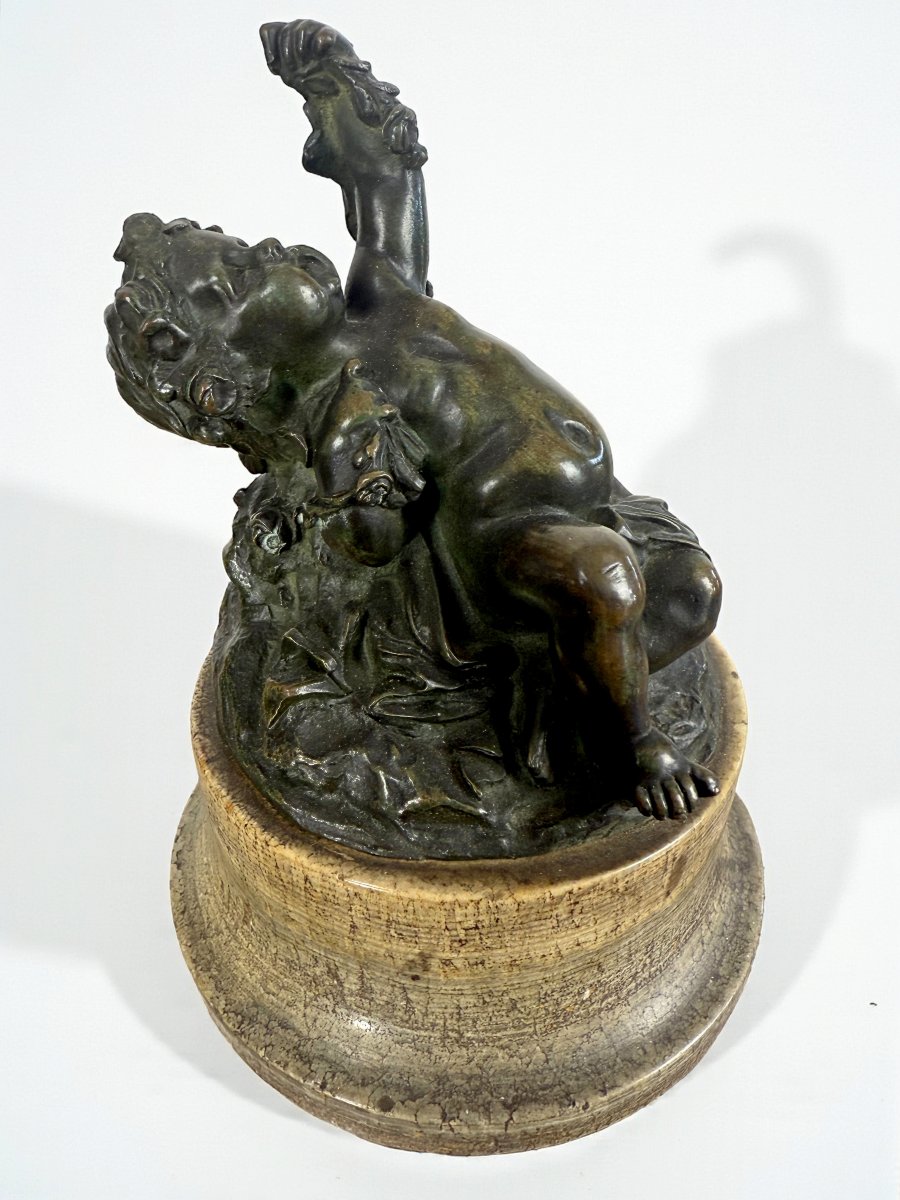 PUTTI EN BRONZE PATINÉ REPOSANT SUR UN SOCLES EN MARBRE EPOQUE FIN XVIIIe-photo-5