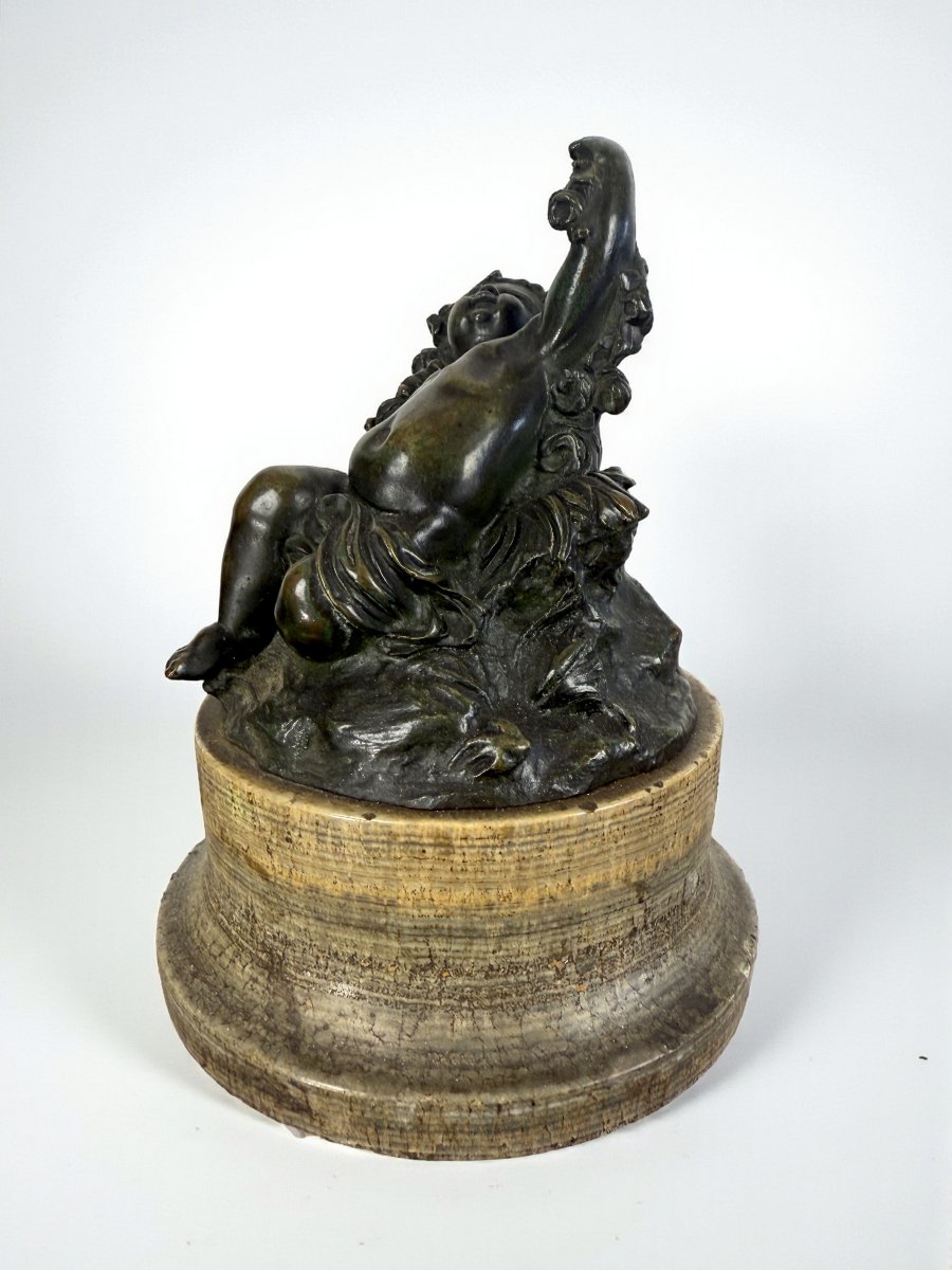PUTTI EN BRONZE PATINÉ REPOSANT SUR UN SOCLES EN MARBRE EPOQUE FIN XVIIIe-photo-7
