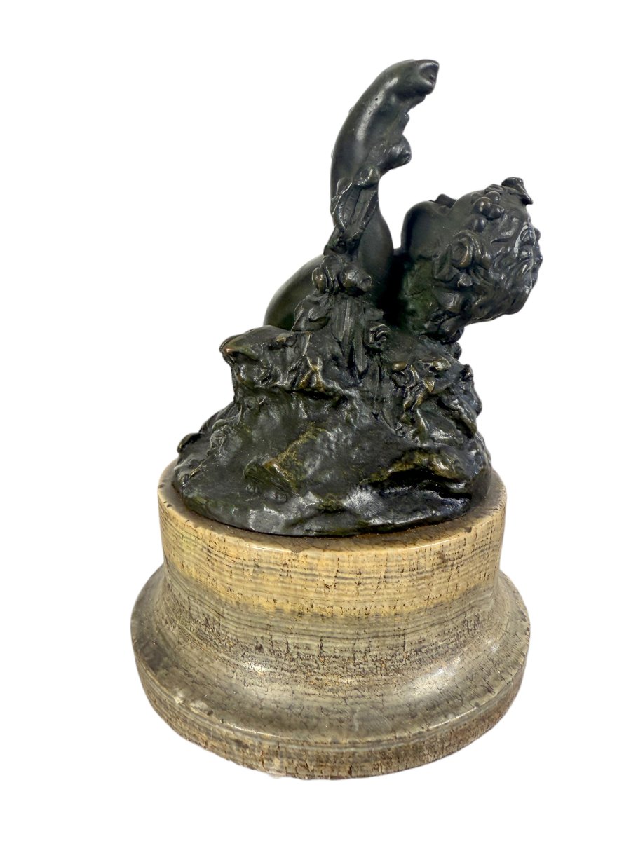 PUTTI EN BRONZE PATINÉ REPOSANT SUR UN SOCLES EN MARBRE EPOQUE FIN XVIIIe-photo-8