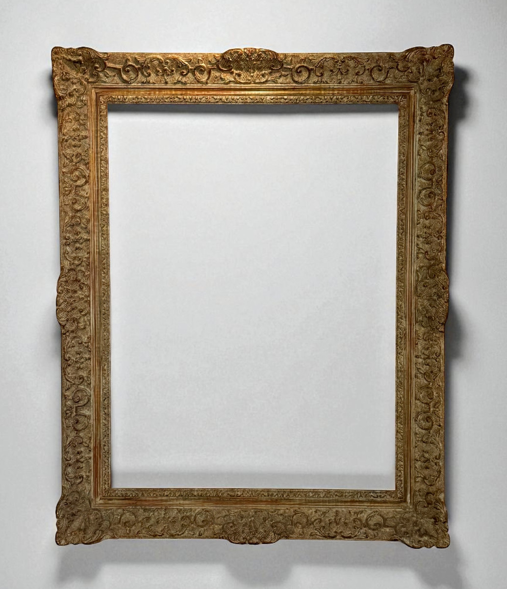1950s Montparnasse Wood And Stucco Frame For Painting 49 Cm X 66 Cm-photo-3