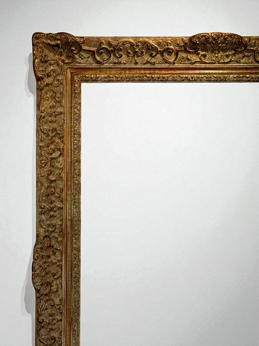 1950s Montparnasse Wood And Stucco Frame For Painting 49 Cm X 66 Cm-photo-1
