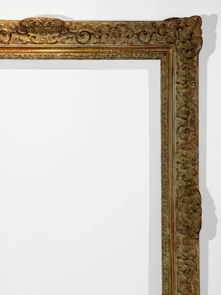 1950s Montparnasse Wood And Stucco Frame For Painting 49 Cm X 66 Cm-photo-2