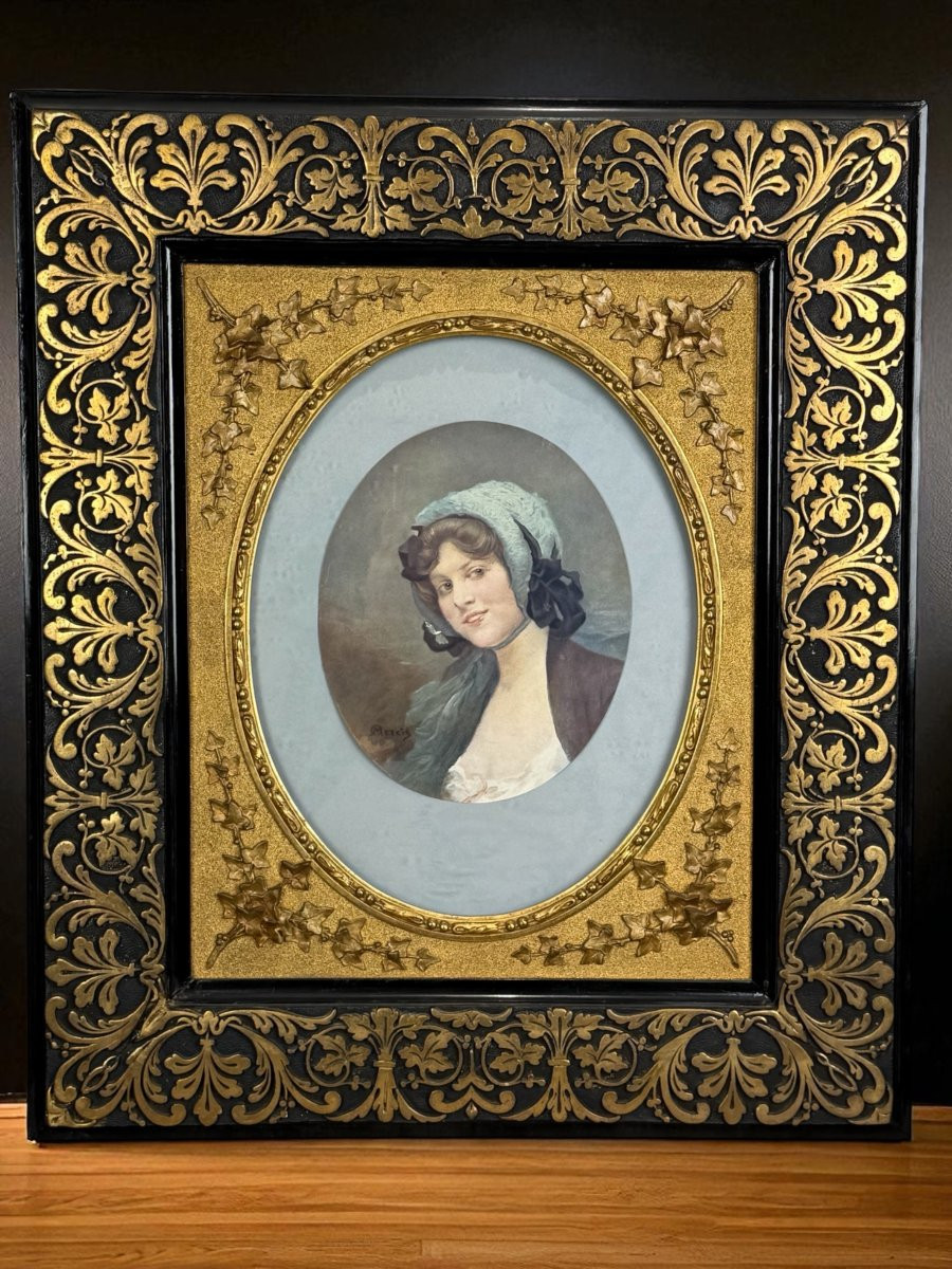 CADRE ÉPOQUE NAPOLÉON III EN BOIS ET STUC POUR PEINTURE 51 CM X 41 CM-photo-4