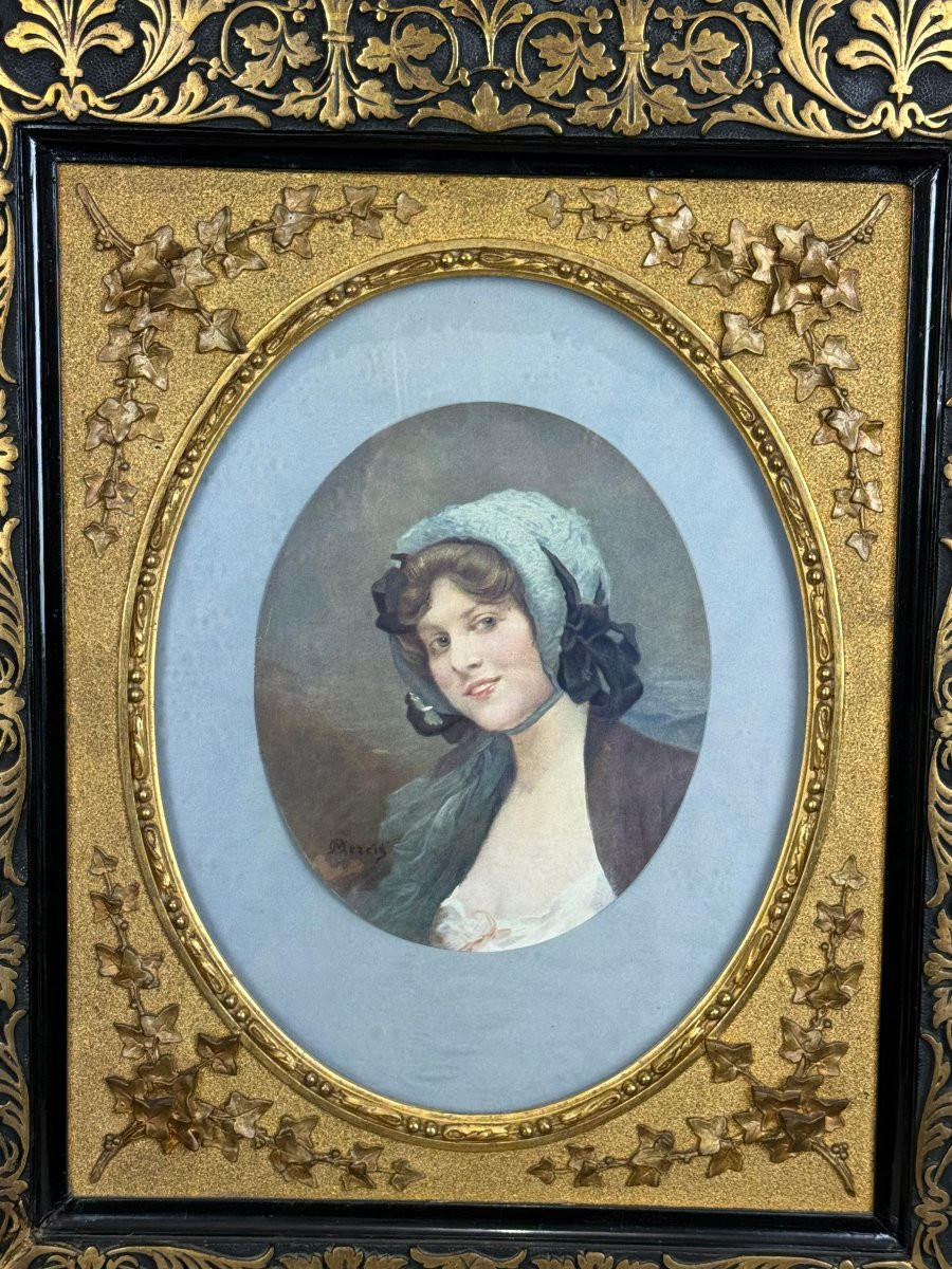 CADRE ÉPOQUE NAPOLÉON III EN BOIS ET STUC POUR PEINTURE 51 CM X 41 CM-photo-1
