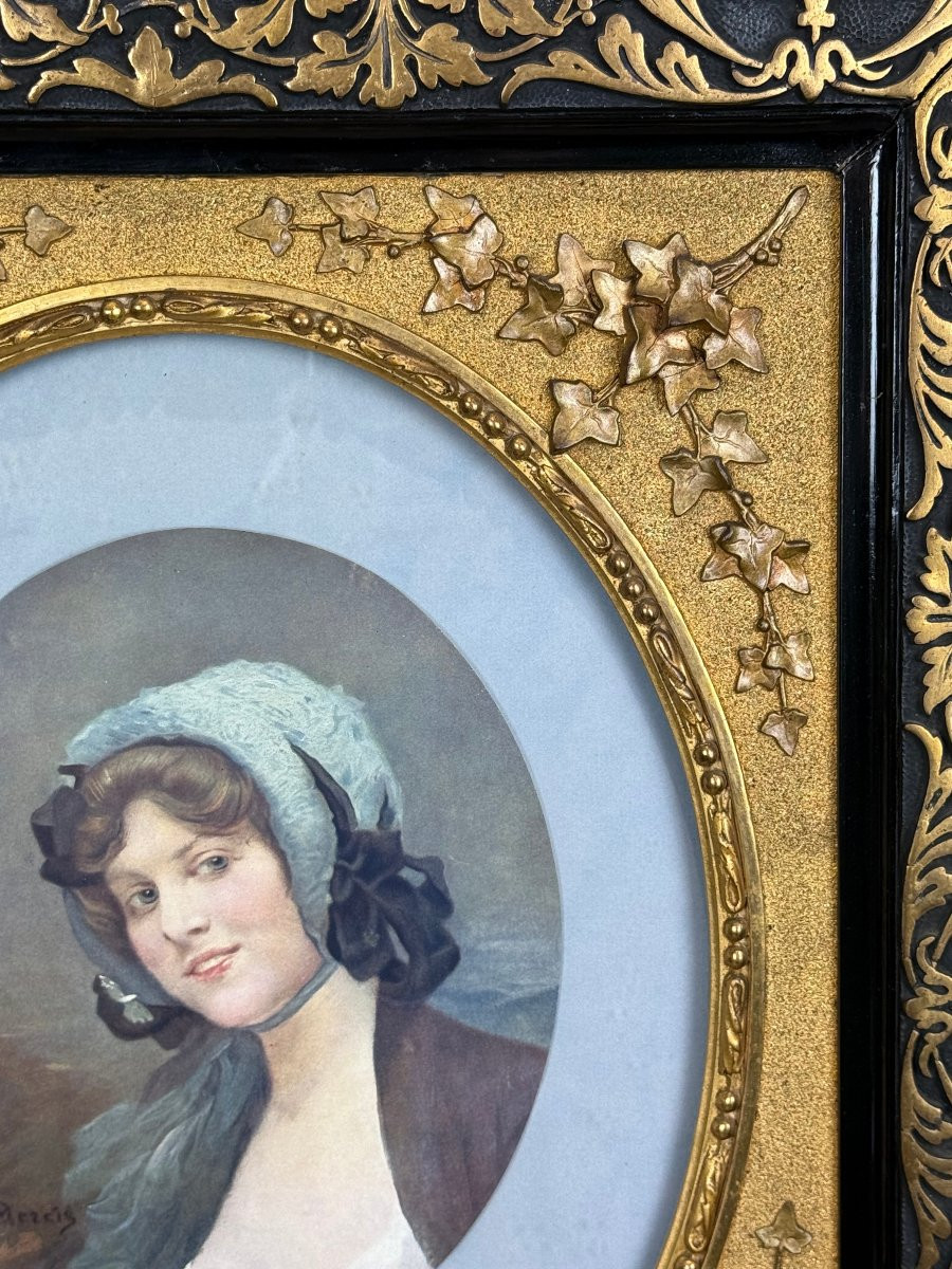 CADRE ÉPOQUE NAPOLÉON III EN BOIS ET STUC POUR PEINTURE 51 CM X 41 CM-photo-2