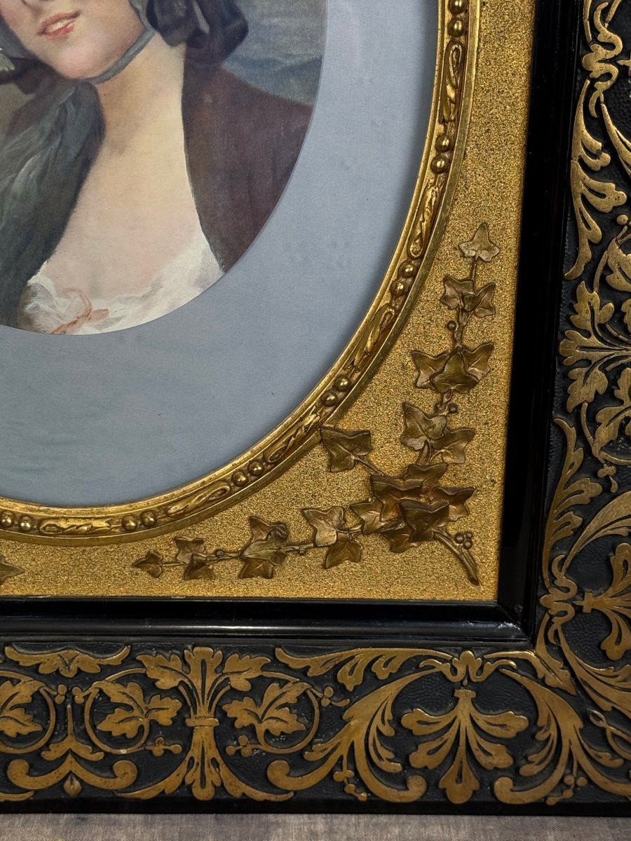CADRE ÉPOQUE NAPOLÉON III EN BOIS ET STUC POUR PEINTURE 51 CM X 41 CM-photo-3
