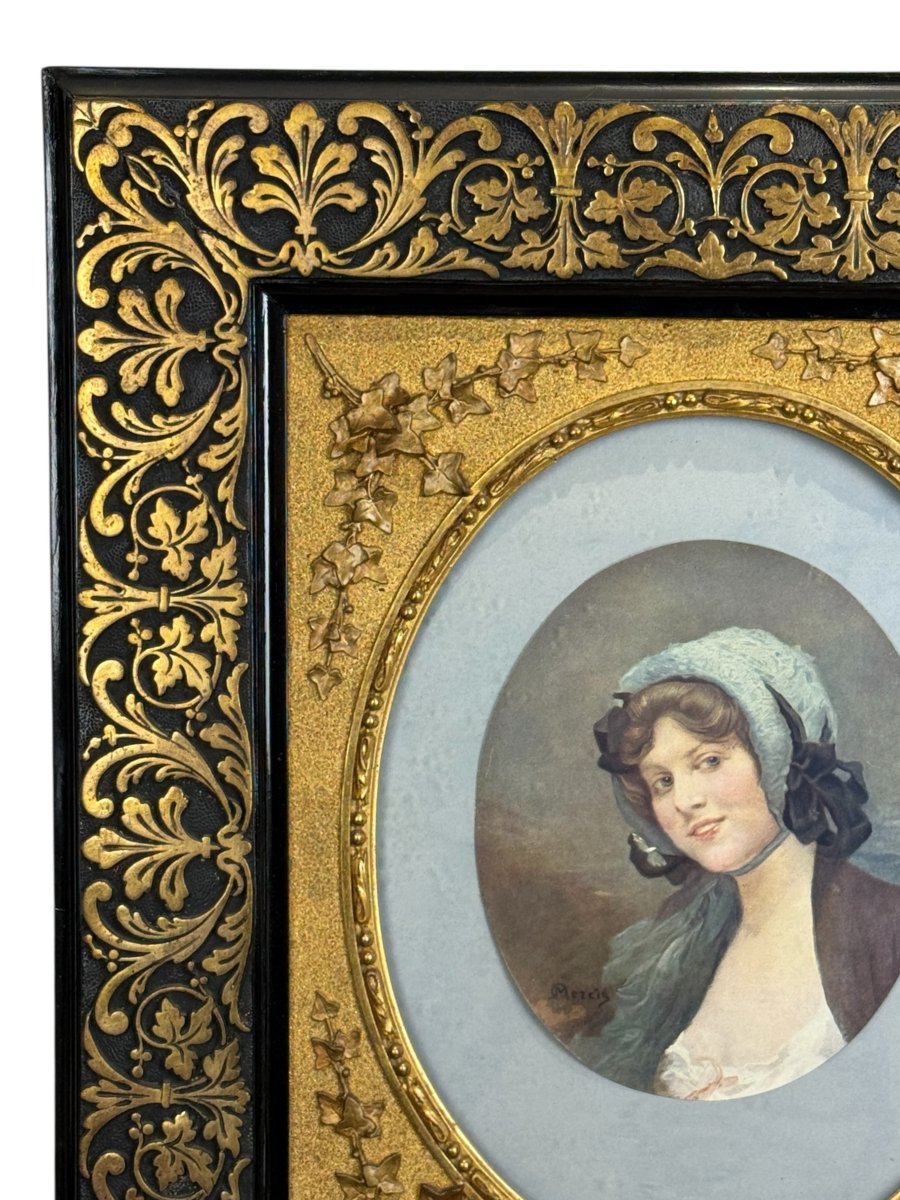 CADRE ÉPOQUE NAPOLÉON III EN BOIS ET STUC POUR PEINTURE 51 CM X 41 CM-photo-6