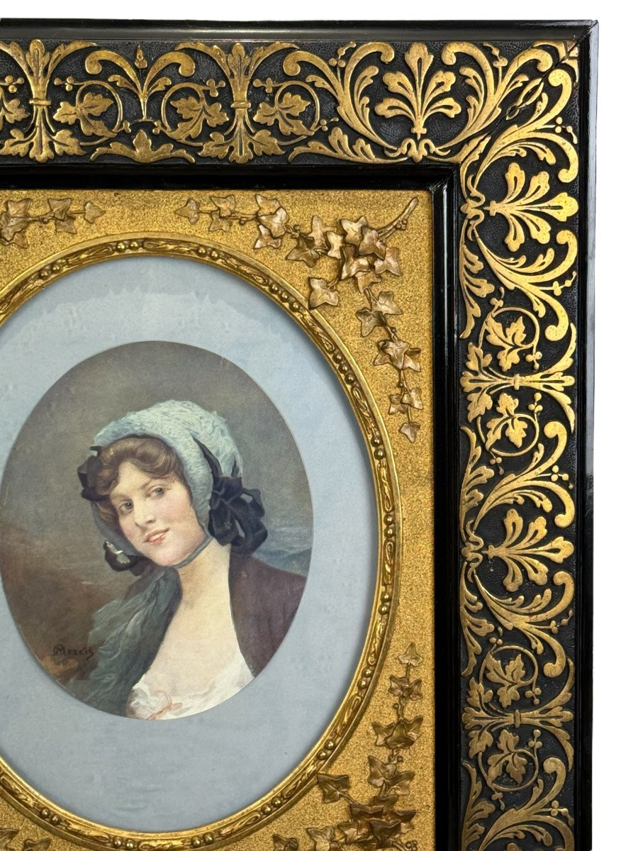 CADRE ÉPOQUE NAPOLÉON III EN BOIS ET STUC POUR PEINTURE 51 CM X 41 CM-photo-7
