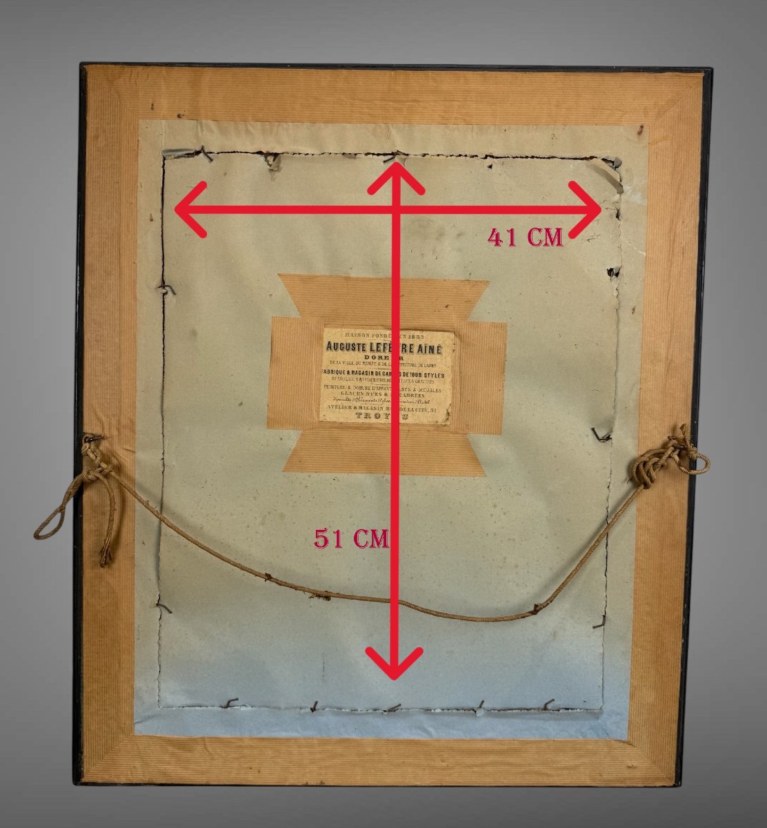 CADRE ÉPOQUE NAPOLÉON III EN BOIS ET STUC POUR PEINTURE 51 CM X 41 CM-photo-8