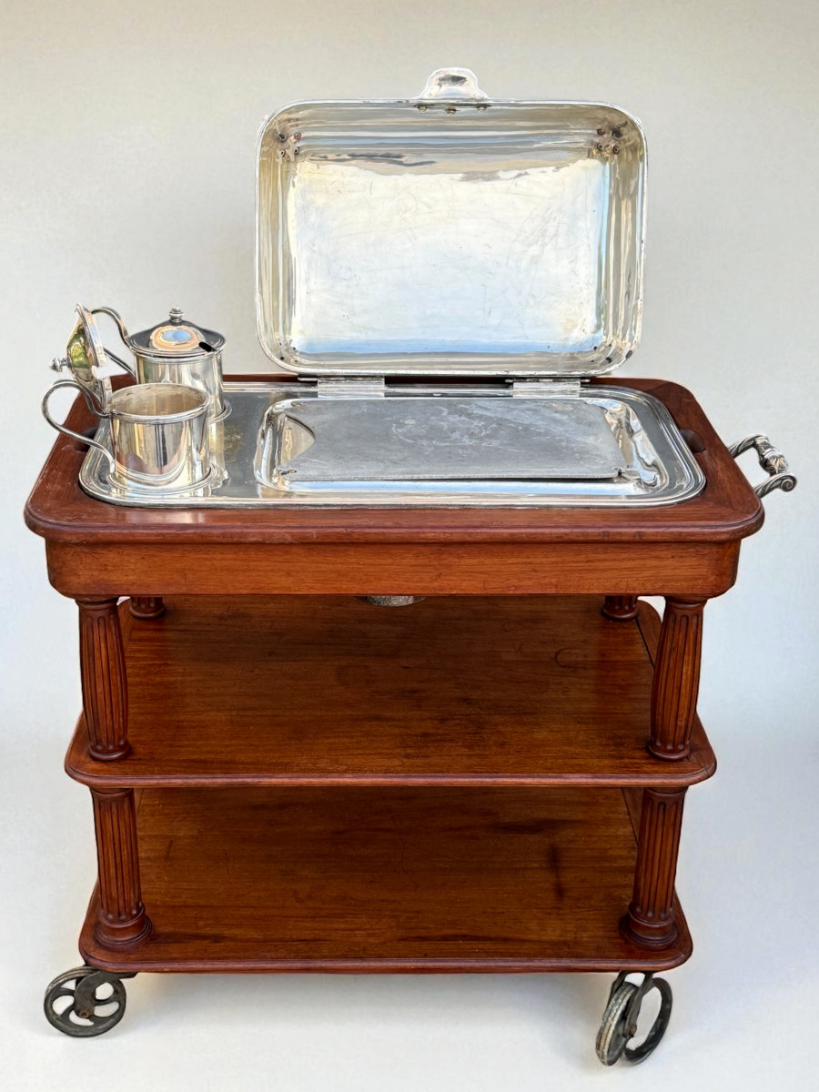 19th-century Carving Trolley In The Style Of Christofle In Mahogany-photo-4