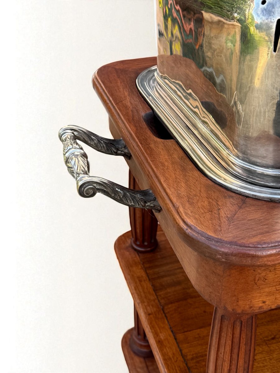 19th-century Carving Trolley In The Style Of Christofle In Mahogany-photo-4