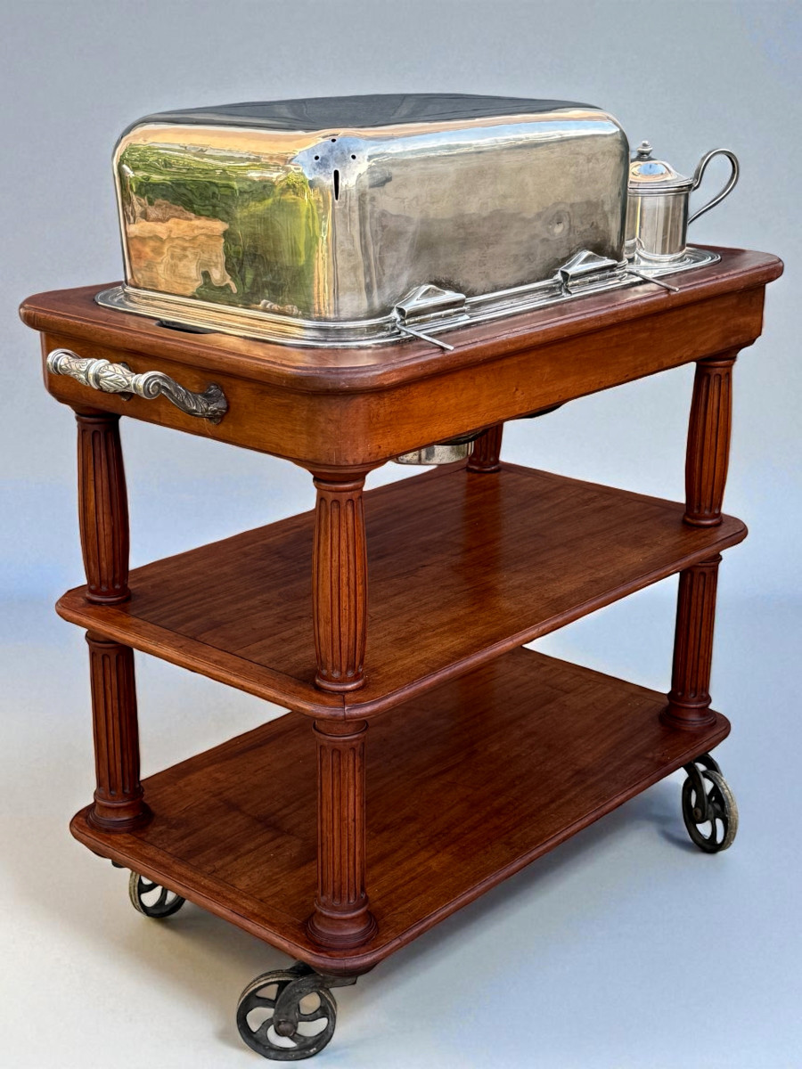 19th-century Carving Trolley In The Style Of Christofle In Mahogany-photo-8