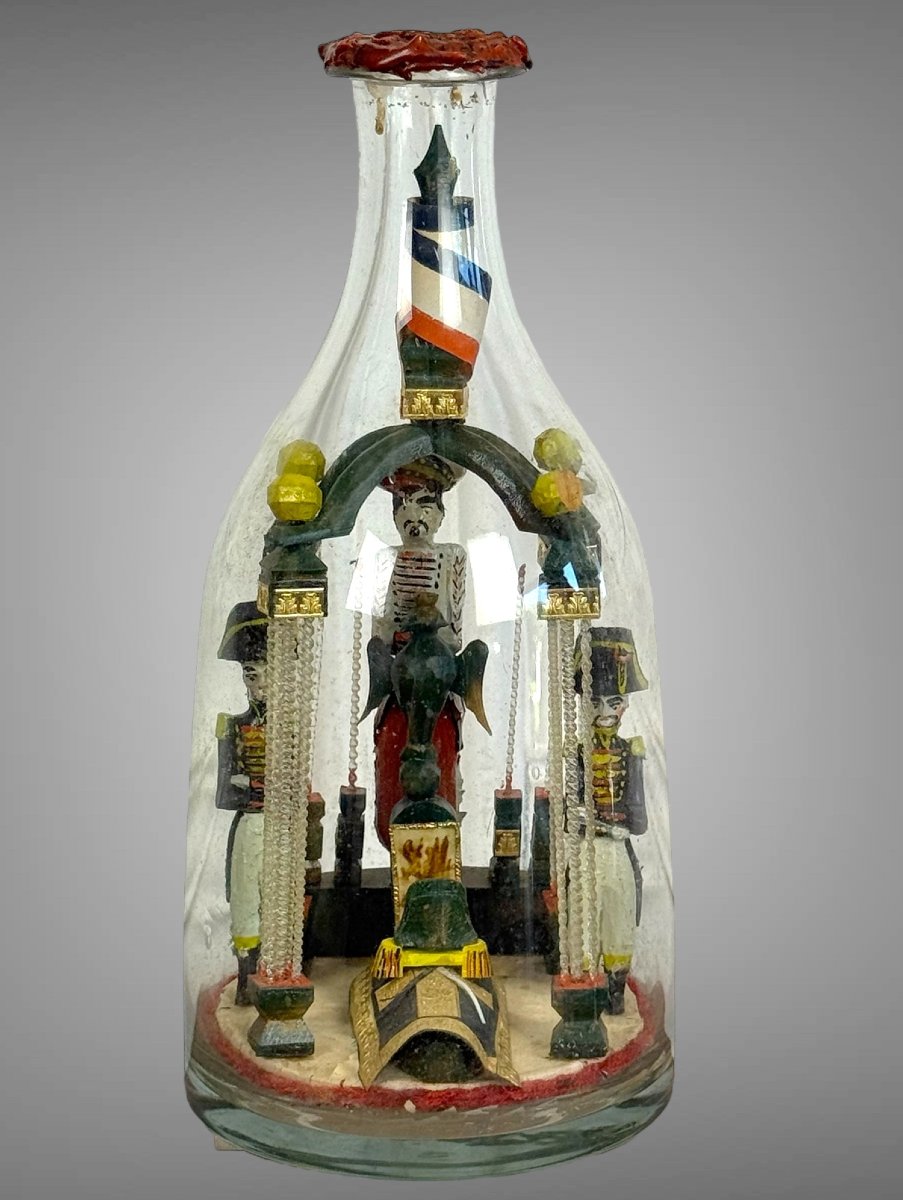 BOUTEILLE DE LA PASSION OU VOTIVE EN VERRE RETOUR DES CENDRES DE NAPOLEON DU XIX-photo-2