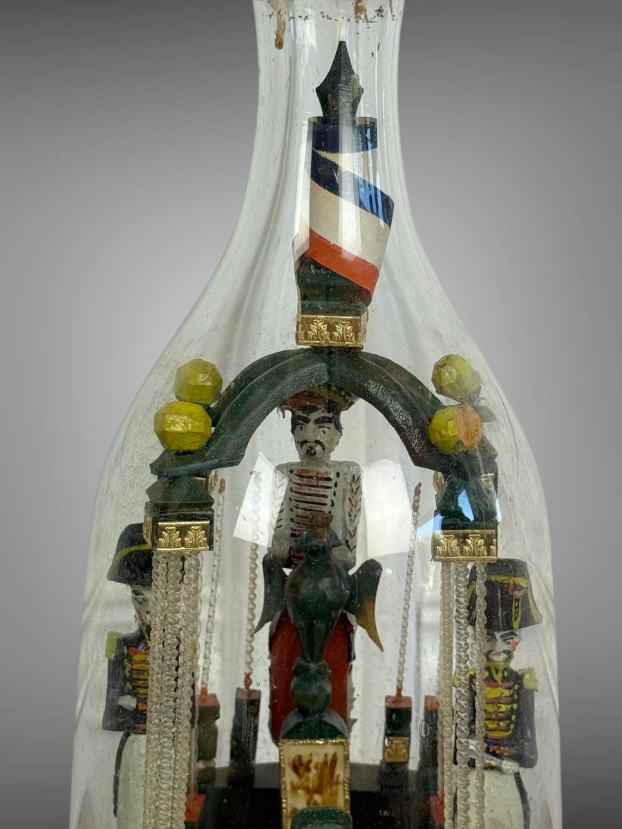 BOUTEILLE DE LA PASSION OU VOTIVE EN VERRE RETOUR DES CENDRES DE NAPOLEON DU XIX-photo-2