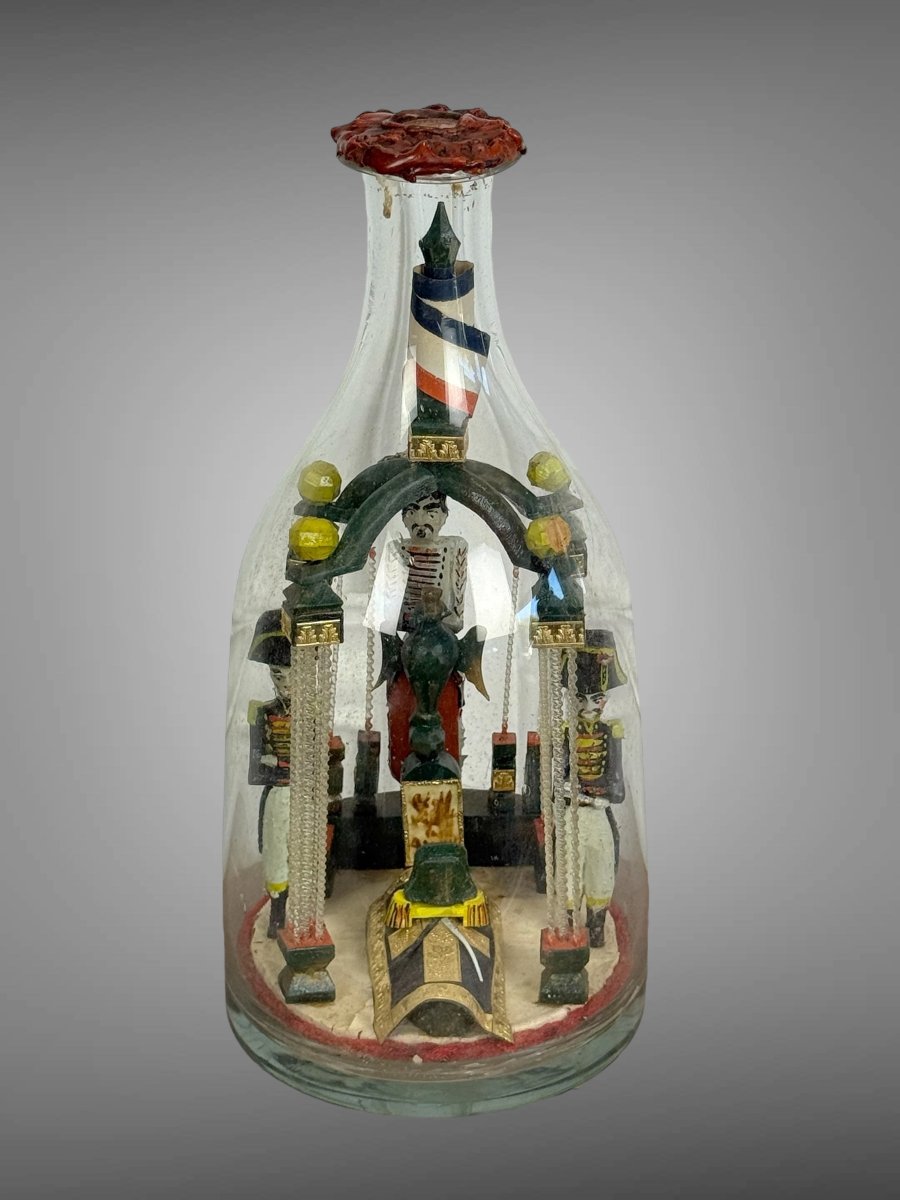 BOUTEILLE DE LA PASSION OU VOTIVE EN VERRE RETOUR DES CENDRES DE NAPOLEON DU XIX-photo-7