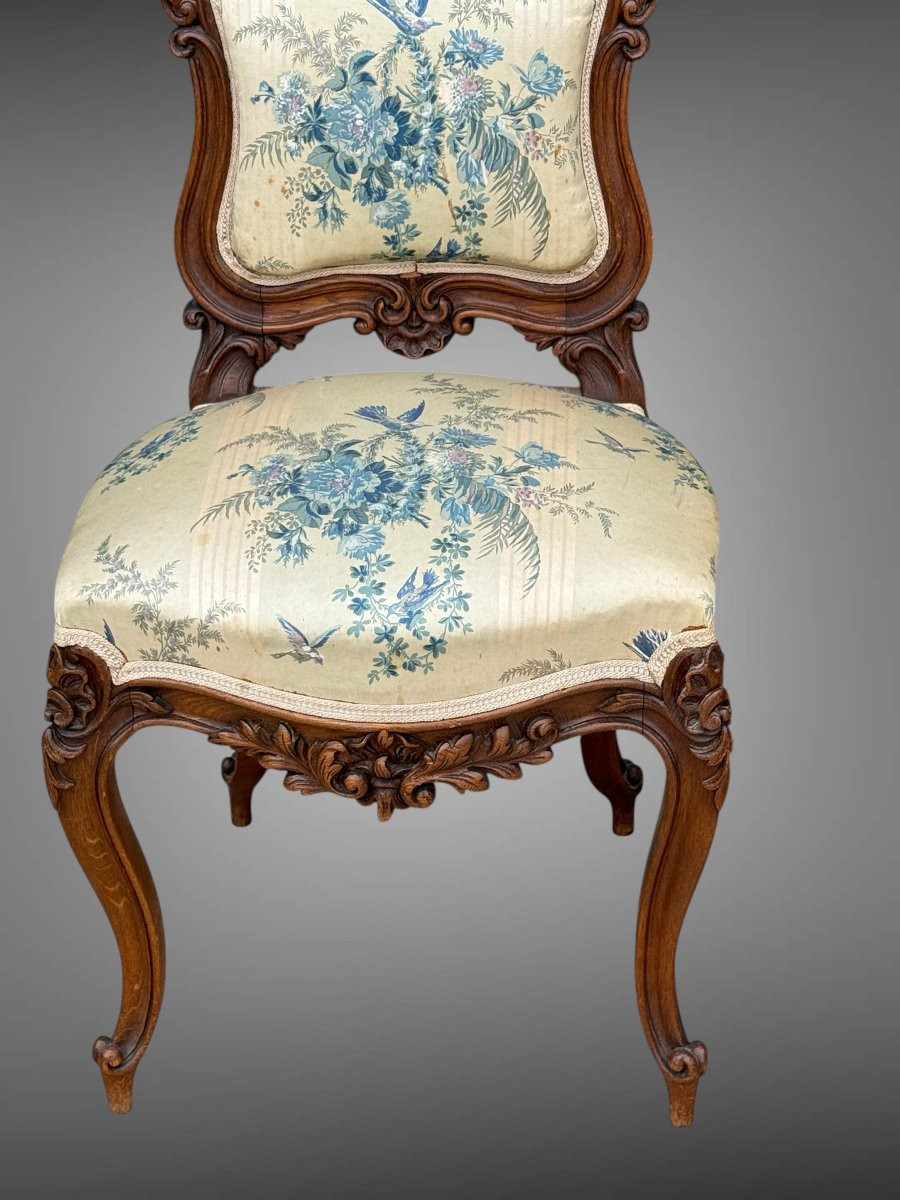 PAIRE DE CHAISES ANCIENNES DES ANNÉES 1900 DE STYLE LOUIS XV EN CHÊNE SCULPTÉ-photo-5