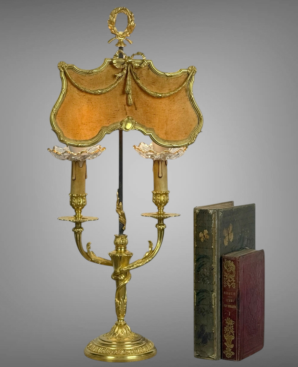 19th Century Lamp With A Chiseled And Gilded Bronze Screen In The Louis XV Style