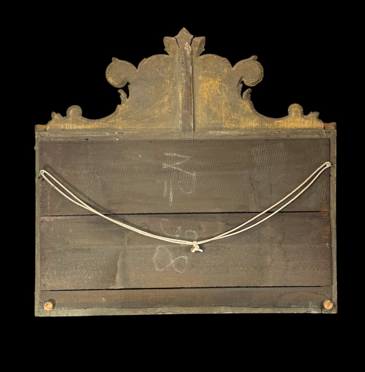 MIROIR RECTANGULAIRE EN BOIS DORÉ ET SCULPTÉ A DECOR DE FLEURS DE STYLE LOUIS XV-photo-7