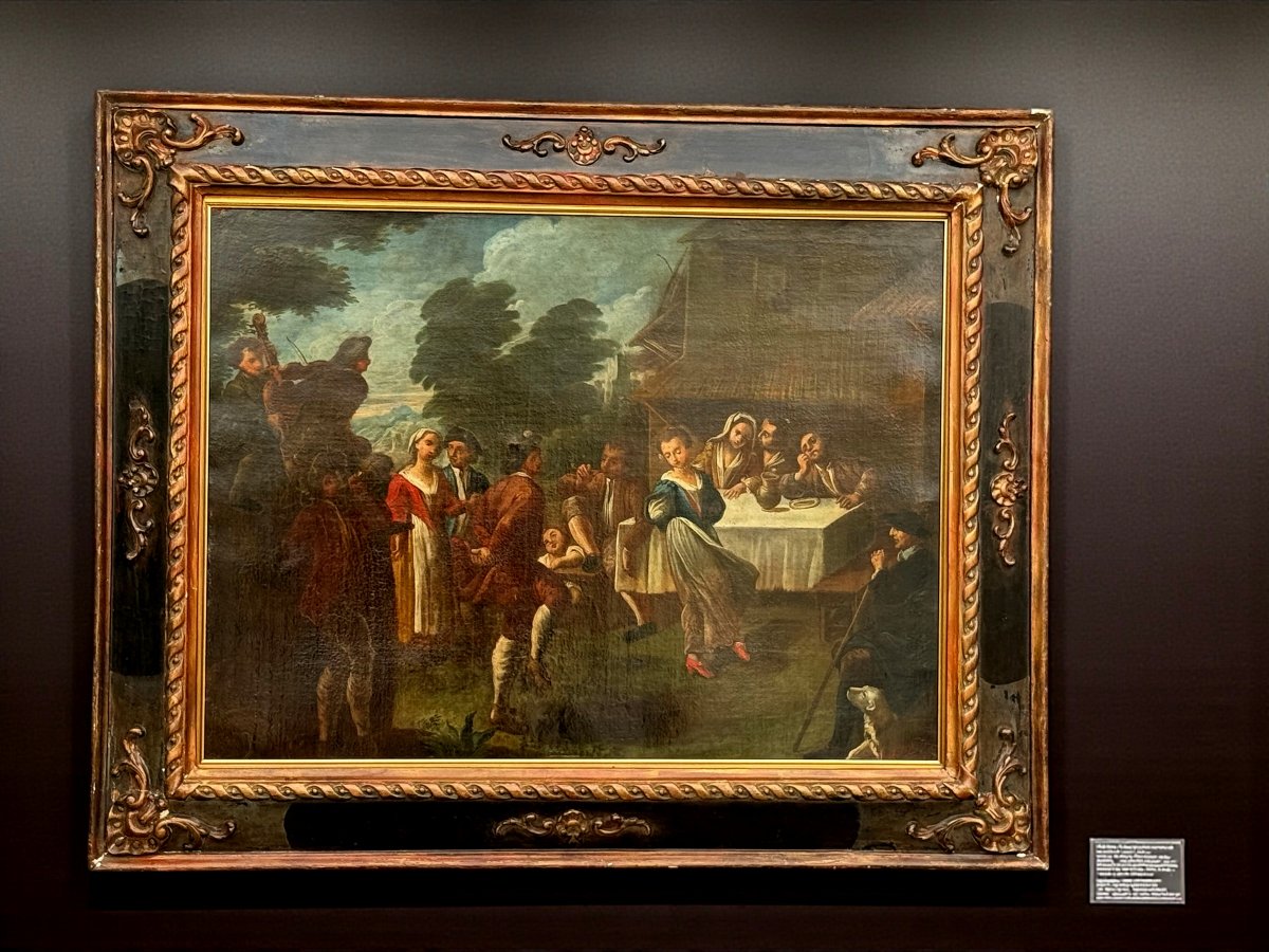 Painting / Italian School Of The 18th Century / Oil On Canvas "the Village Festival"-photo-4