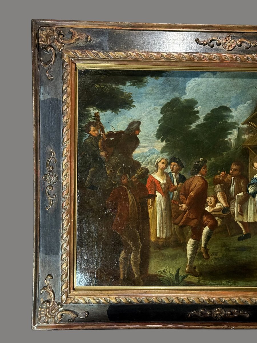 Painting / Italian School Of The 18th Century / Oil On Canvas "the Village Festival"-photo-7