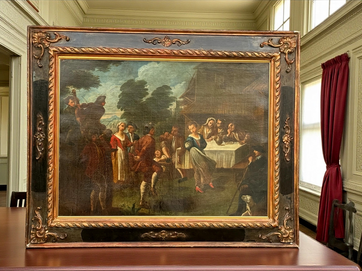 Painting / Italian School Of The 18th Century / Oil On Canvas "the Village Festival"