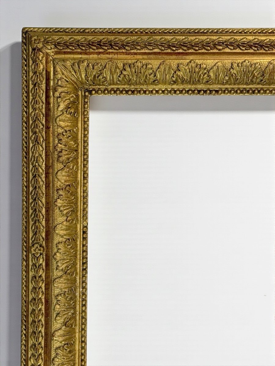 CADRE du XIXe EN BOIS ET STUC DORÉ POUR PEINTURE 40 cm x 30 cm-photo-3