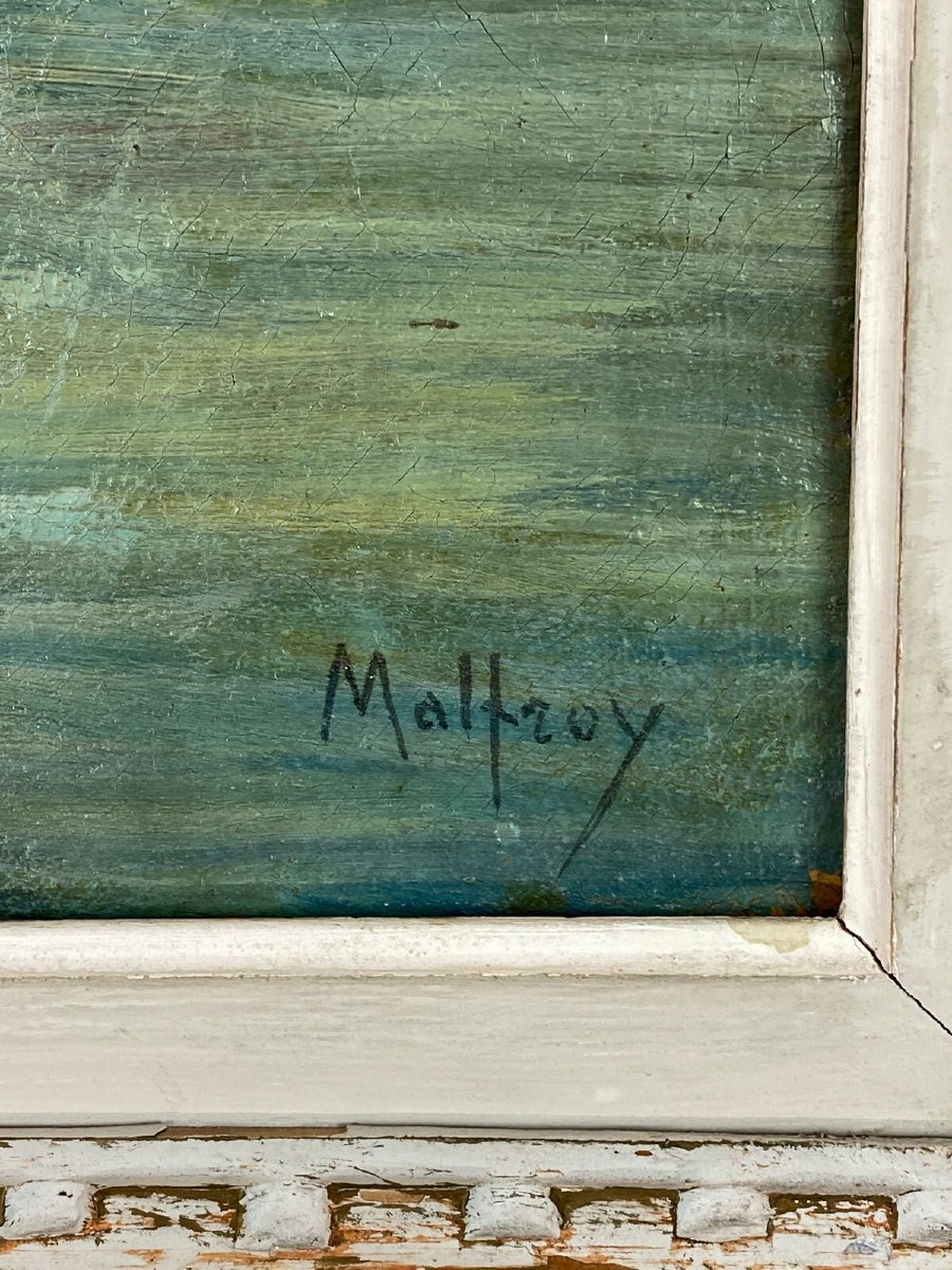 HENRY MALFROY 1895-1944 /HUILE SUR TOILE SIGNÉE "LE PORT DE MARTIGUES " ENCADRÉE-photo-1