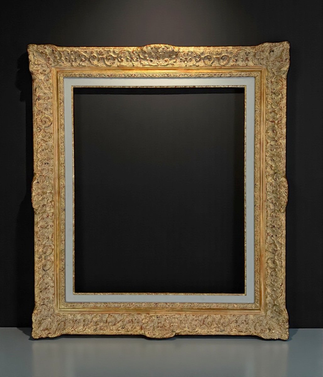 1950s Montparnasse Frame In Wood And Stucco For Painting, 50 Cm X 60 Cm-photo-2