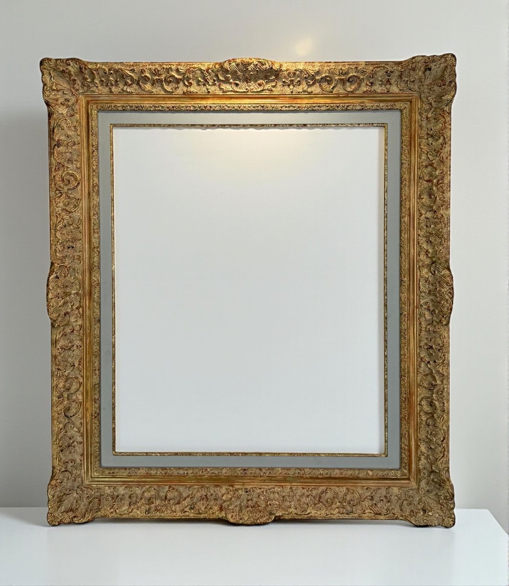 1950s Montparnasse Frame In Wood And Stucco For Painting, 50 Cm X 60 Cm-photo-3