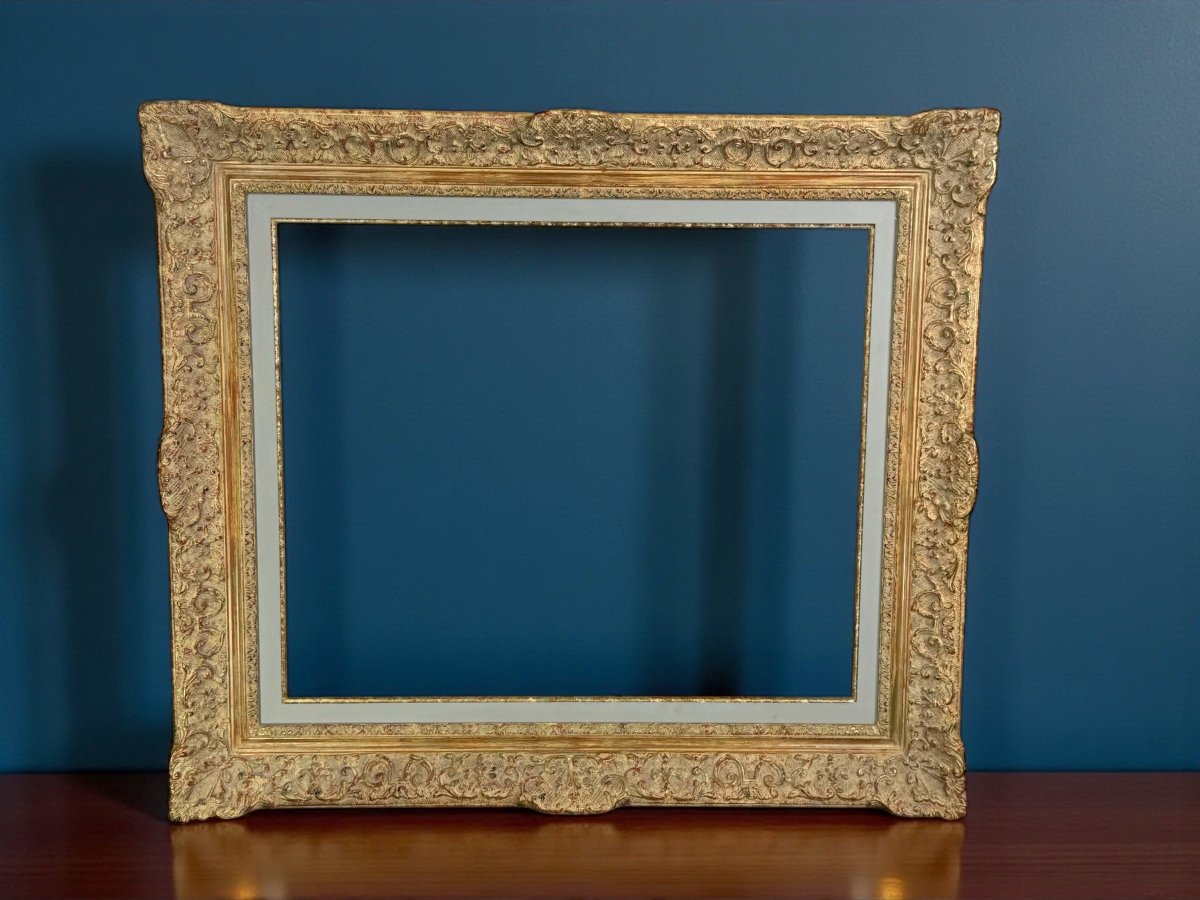 1950s Montparnasse Frame In Wood And Stucco For Painting, 50 Cm X 60 Cm-photo-4