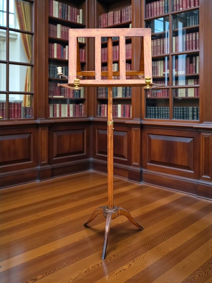 19th Century Walnut Music Stand/duet Stand-photo-3