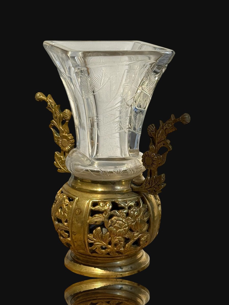 VASE JAPONISANT EN CRISTAL DE BACCARAT POUR ESCALIER DE CRISTAL CIRCA 1870-photo-4