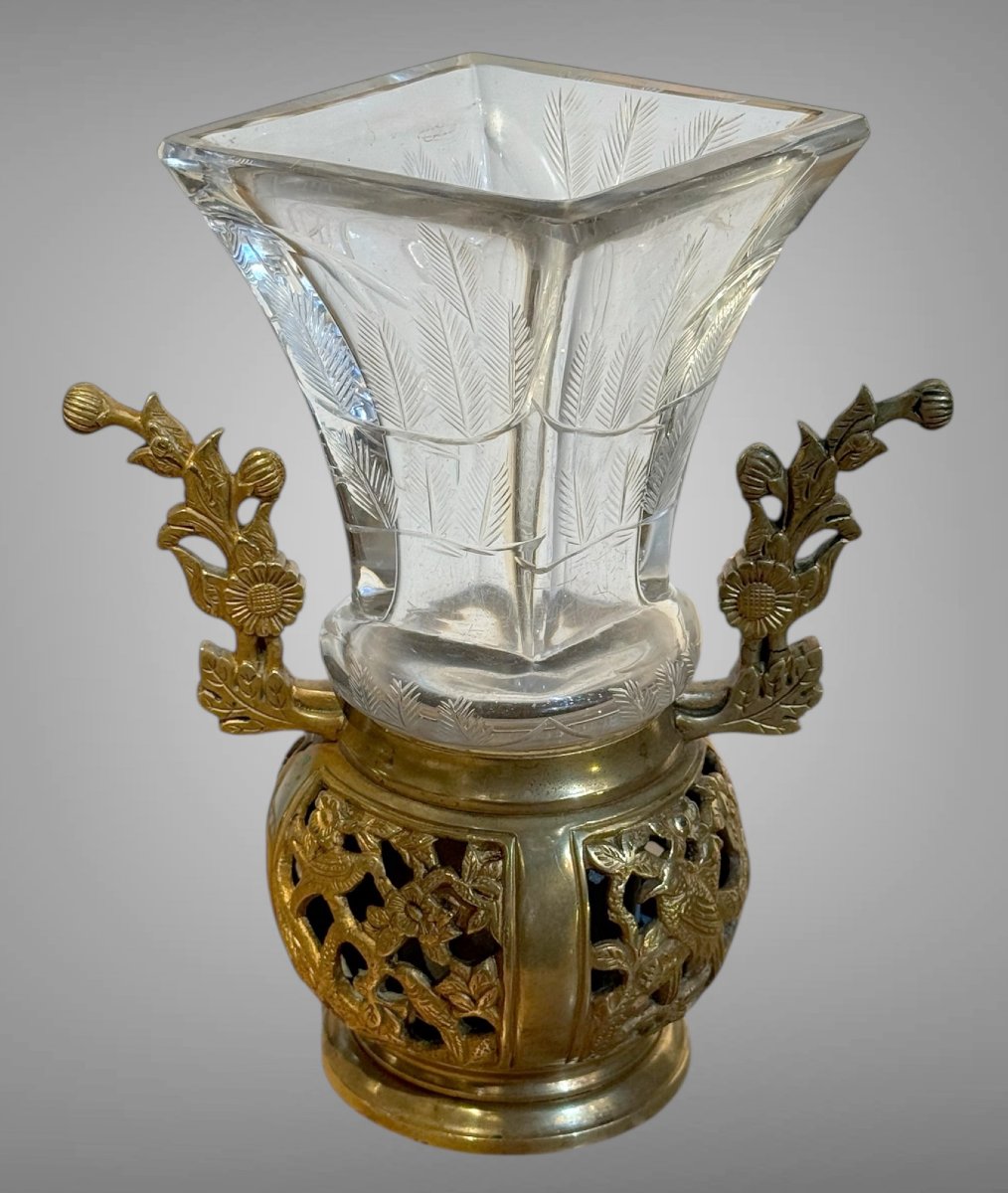 VASE JAPONISANT EN CRISTAL DE BACCARAT POUR ESCALIER DE CRISTAL CIRCA 1870-photo-4