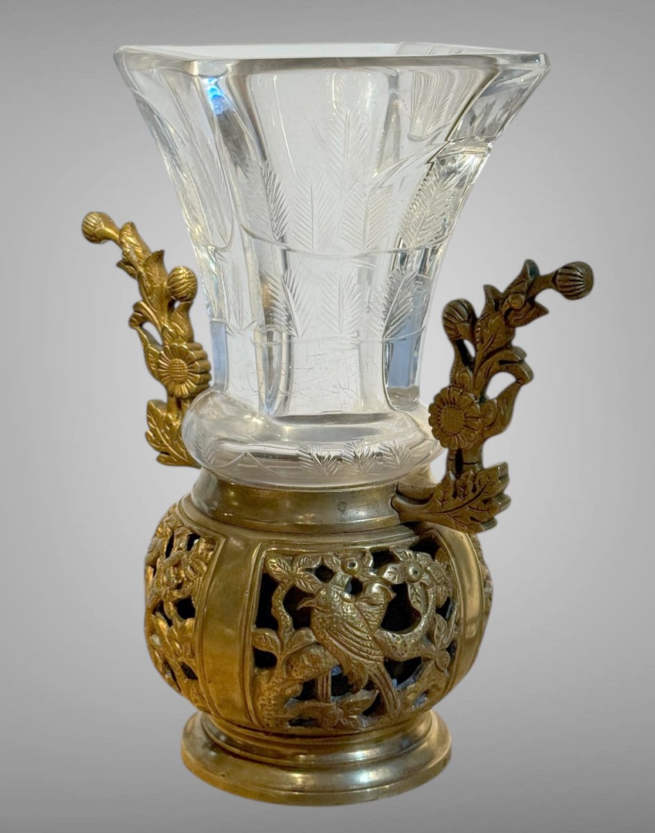 VASE JAPONISANT EN CRISTAL DE BACCARAT POUR ESCALIER DE CRISTAL CIRCA 1870-photo-5