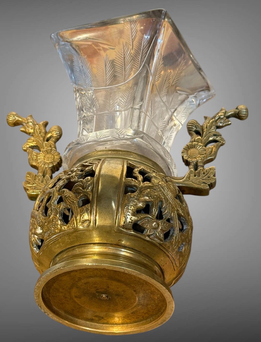 VASE JAPONISANT EN CRISTAL DE BACCARAT POUR ESCALIER DE CRISTAL CIRCA 1870-photo-7