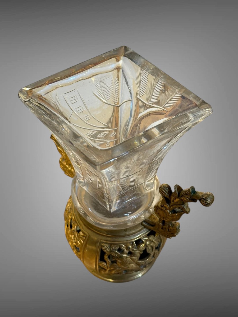 VASE JAPONISANT EN CRISTAL DE BACCARAT POUR ESCALIER DE CRISTAL CIRCA 1870-photo-8