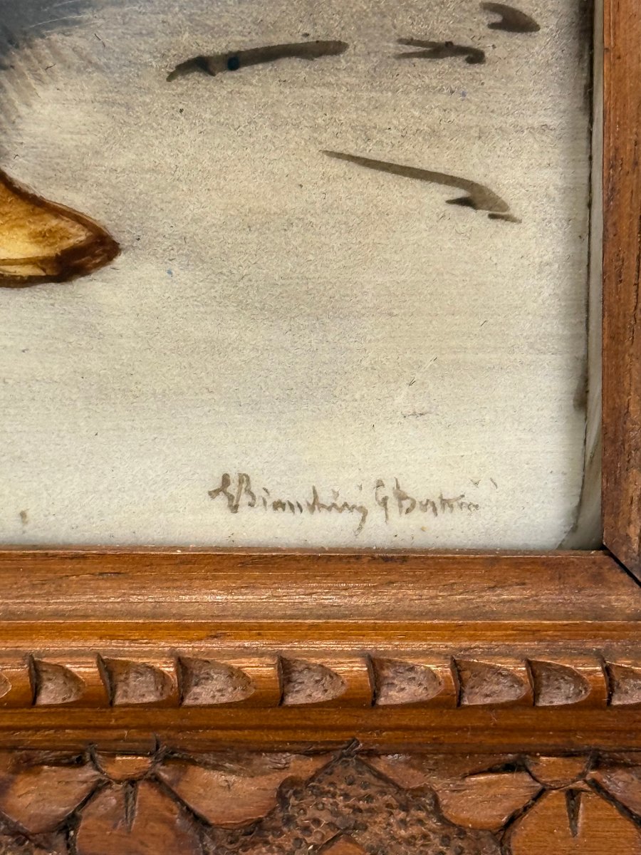 19th Century Painting On Porcelain Signed E. Bianchini / G. Bertini "a Musketeer"-photo-3