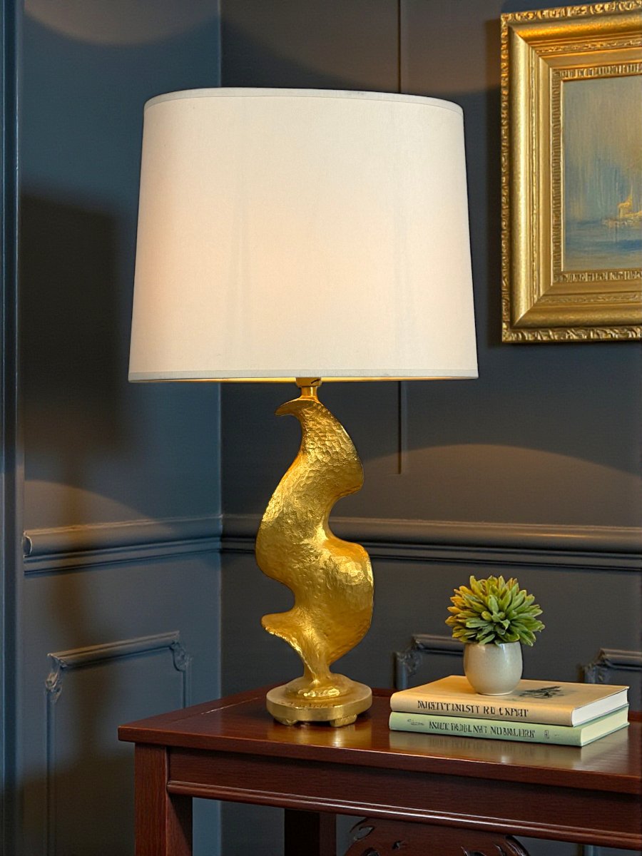 LAMPE EN BRONZE DORÉ DE NICOLAS DE WAËL FABRIQUÉE PAR FONDICA 2000-photo-3