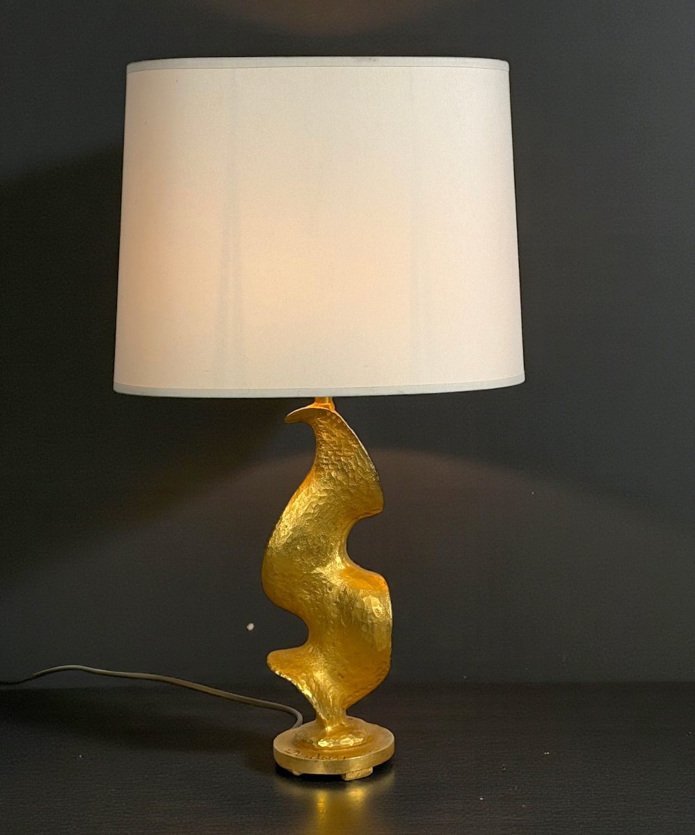 LAMPE EN BRONZE DORÉ DE NICOLAS DE WAËL FABRIQUÉE PAR FONDICA 2000-photo-1