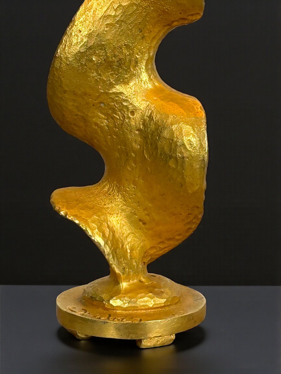 LAMPE EN BRONZE DORÉ DE NICOLAS DE WAËL FABRIQUÉE PAR FONDICA 2000-photo-2