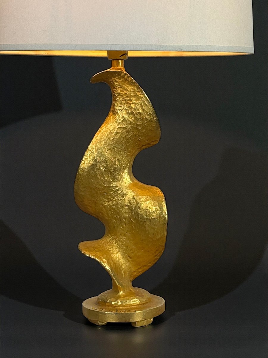 LAMPE EN BRONZE DORÉ DE NICOLAS DE WAËL FABRIQUÉE PAR FONDICA 2000-photo-6