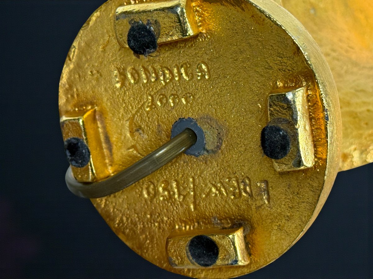 LAMPE EN BRONZE DORÉ DE NICOLAS DE WAËL FABRIQUÉE PAR FONDICA 2000-photo-7