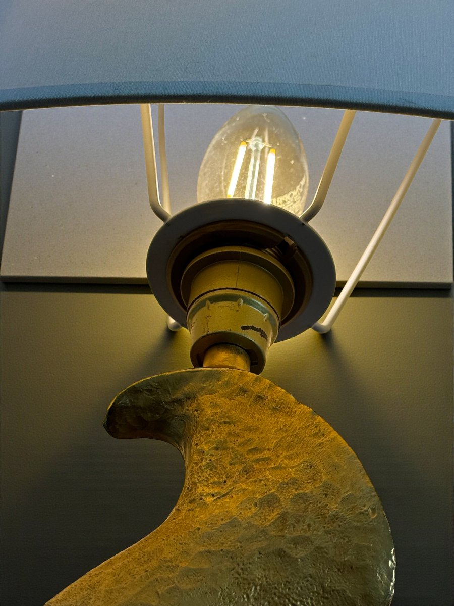 LAMPE EN BRONZE DORÉ DE NICOLAS DE WAËL FABRIQUÉE PAR FONDICA 2000-photo-8
