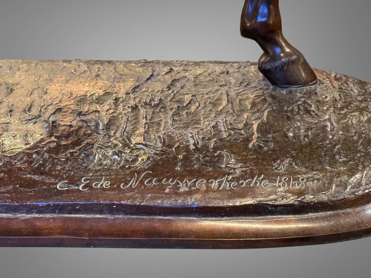 GRANDE STATUE EQUESTRE EN BRONZE DE GUILLAUME 1er  / SIGNÉE A.E COMTE NIEUWERKERKE 1848 -photo-6