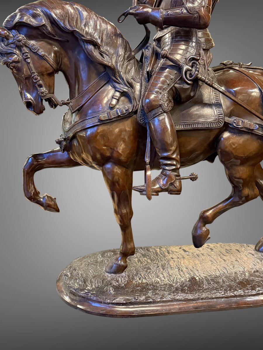 GRANDE STATUE EQUESTRE EN BRONZE DE GUILLAUME 1er  / SIGNÉE A.E COMTE NIEUWERKERKE 1848 -photo-8