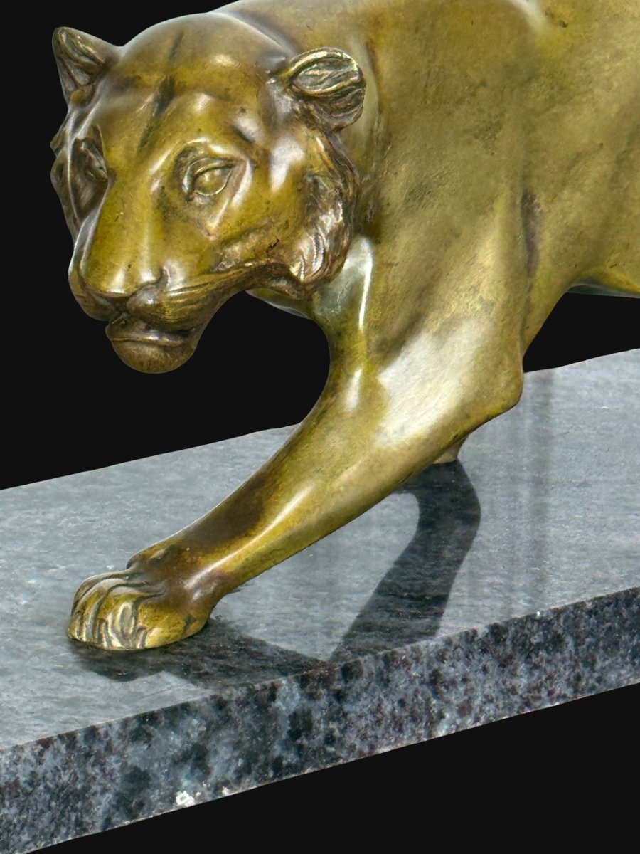 Large Patinated Bronze Signed By Alfredo Biagini (1886-1952) On A Marble Base-photo-6