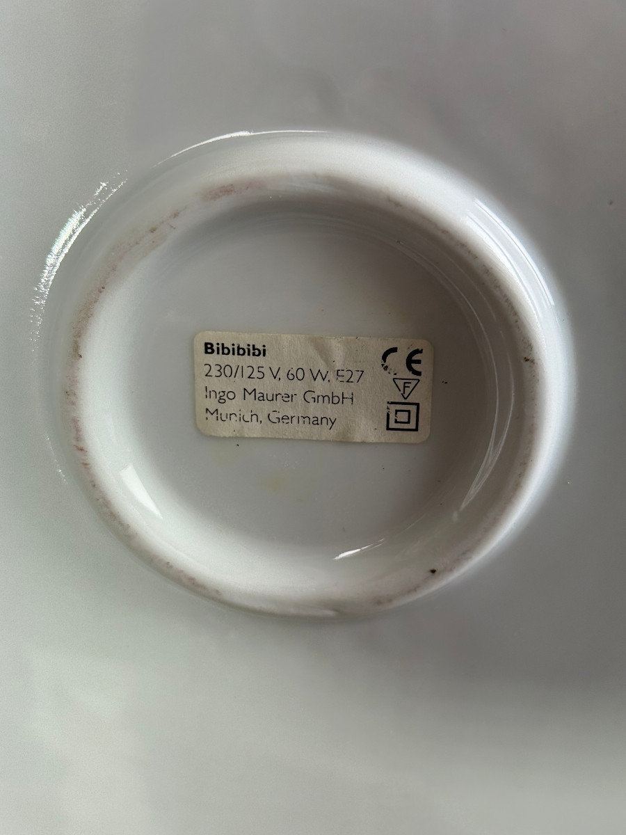 LAMPE DE INGO MAURER 1982 MODELE BIbibibi EDITION LIMITÉE EN METAL / PORCELAINE-photo-5