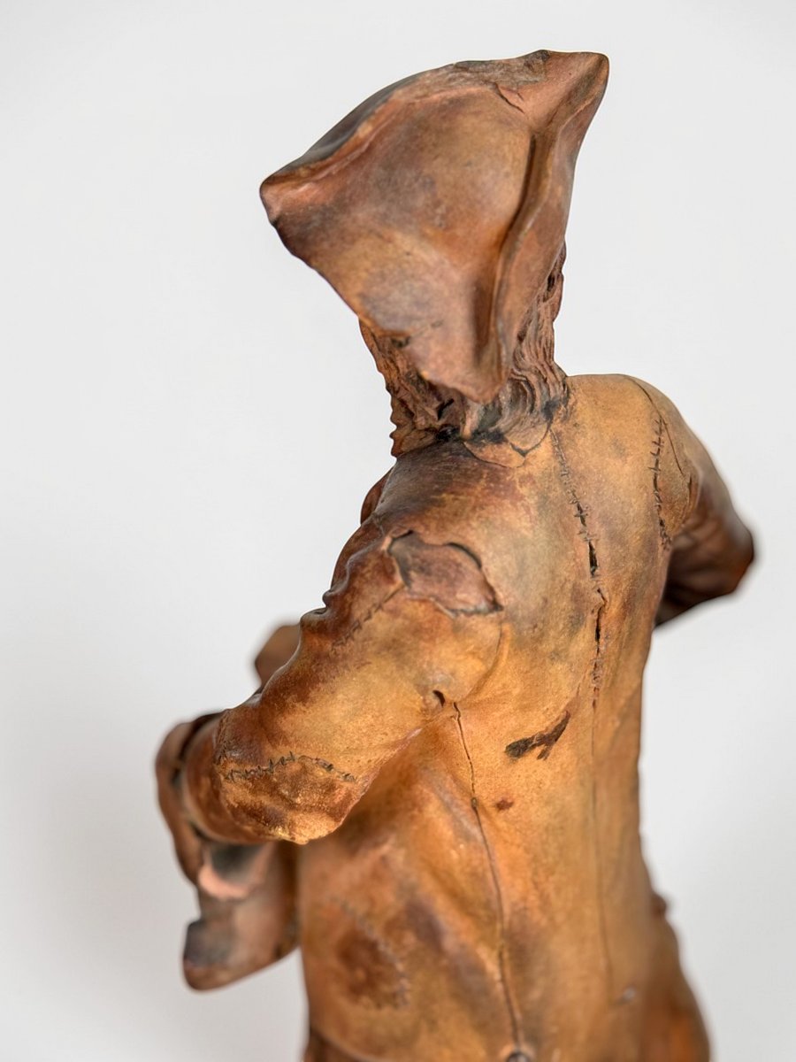 Pair Of 18th Century Terracotta Figures Signed "holain 1761" French School -photo-5