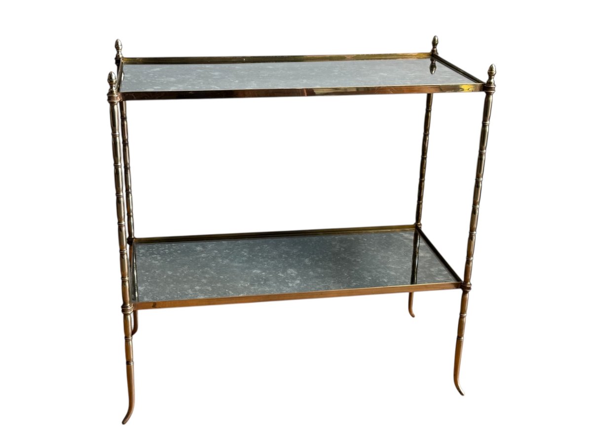 Table / Side Table / From The 1970s By Maison Bagues En Bronze Et Verre-photo-2